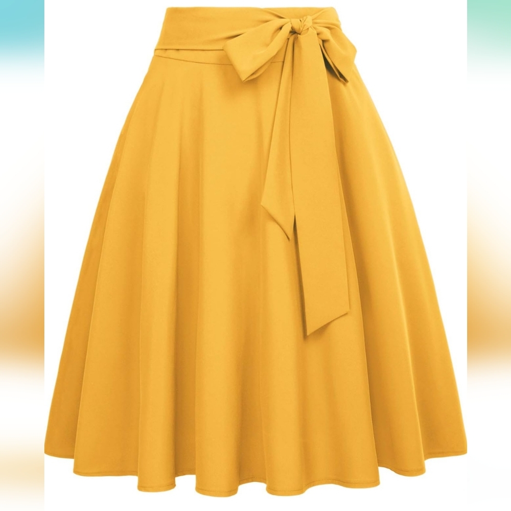 Yellow A line skirt